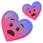 faccina impaurita + due cuori