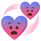 faccina impaurita + cuori che girano