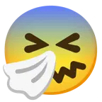 faccina impaurita + faccina che starnutisce