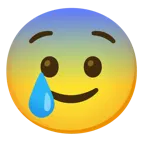 faccina impaurita + faccina sorridente con lacrima