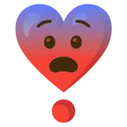faccina impaurita + punto esclamativo a cuore