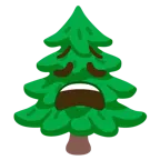 faccina esausta + albero sempreverde