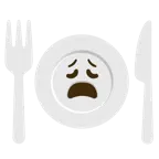 faccina esausta + piatto e posate
