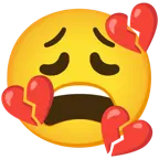 faccina esausta + cuore infranto