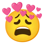 faccina esausta + cuore con freccia