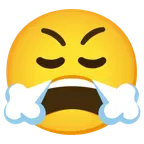 faccina esausta + faccina che sbuffa