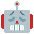 faccina esausta + faccina di robot