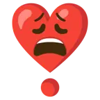 faccina esausta + punto esclamativo a cuore