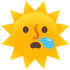 sleepy face + sun with face