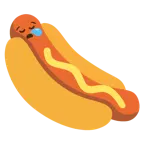 sleepy face + hot dog