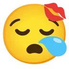 sleepy face + kiss mark