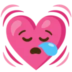 sleepy face + beating heart