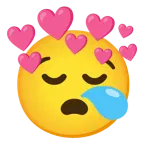 sleepy face + heart with arrow