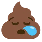 sleepy face + pile of poo