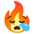 sleepy face + fire