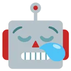 sleepy face + robot