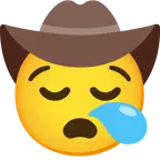 sleepy face + cowboy hat face