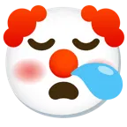 sleepy face + clown face