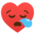sleepy face + heart suit