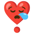 sleepy face + heart exclamation