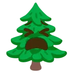 faccina stanca + albero sempreverde