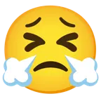 faccina stanca + faccina che sbuffa