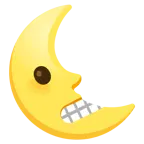 faccina con smorfia + faccina ultimo quarto di luna