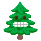 faccina con smorfia + albero sempreverde