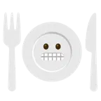 faccina con smorfia + piatto e posate
