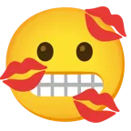 faccina con smorfia + impronta della bocca