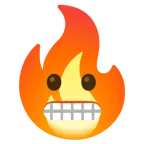 faccina con smorfia + fuoco