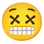 faccina con smorfia + faccina frastornata