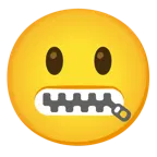 faccina con smorfia + faccina con bocca con cerniera