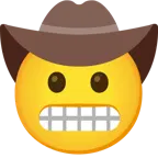 faccina con smorfia + faccina con cappello da cowboy