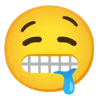 faccina con smorfia + faccina che sbava