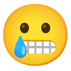 faccina con smorfia + faccina sorridente con lacrima