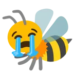loudly crying face + honeybee