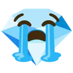 loudly crying face + gem stone