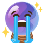 loudly crying face + crystal ball