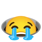 엉엉 우는 얼굴 + 구멍