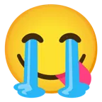 loudly crying face + face savoring food