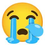 loudly crying face + sleepy face