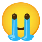 loudly crying face + slightly smiling face