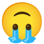 loudly crying face + upside-down face