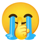 엉엉 우는 얼굴 + 쉿 하는 얼굴