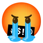엉엉 우는 얼굴 + 욕하는 얼굴