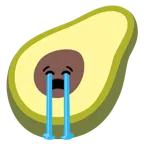 loudly crying face + avocado