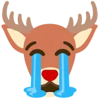 loudly crying face + deer