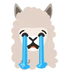 loudly crying face + llama