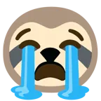 loudly crying face + sloth